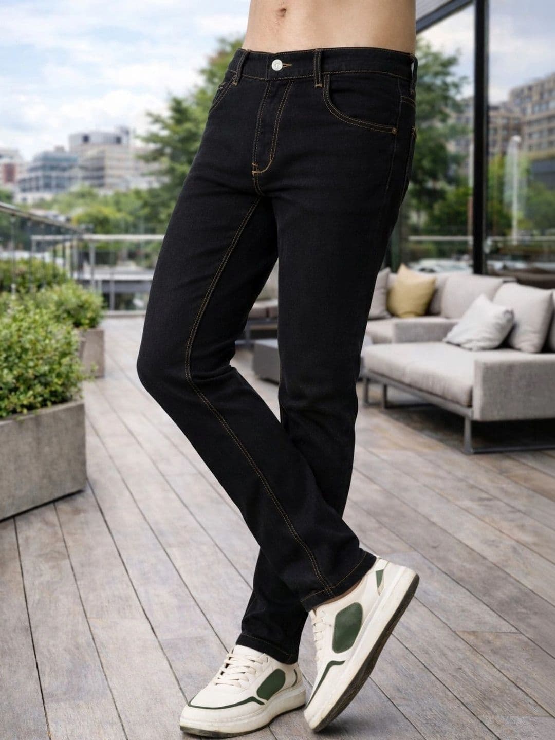 Mast & Harbour Men Regular Fit Mid-Rise Stretchable Jeans thumbnail 5