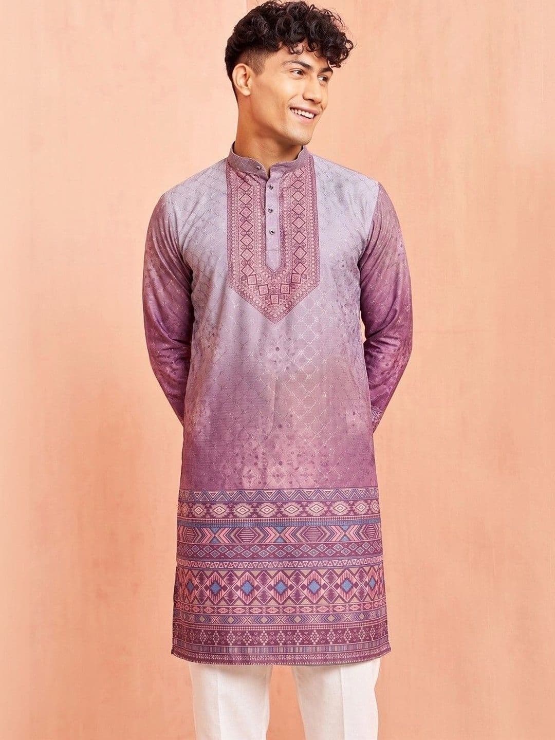 VELKYNOX Men Ethnic Motifs Printed Kurta thumbnail 5