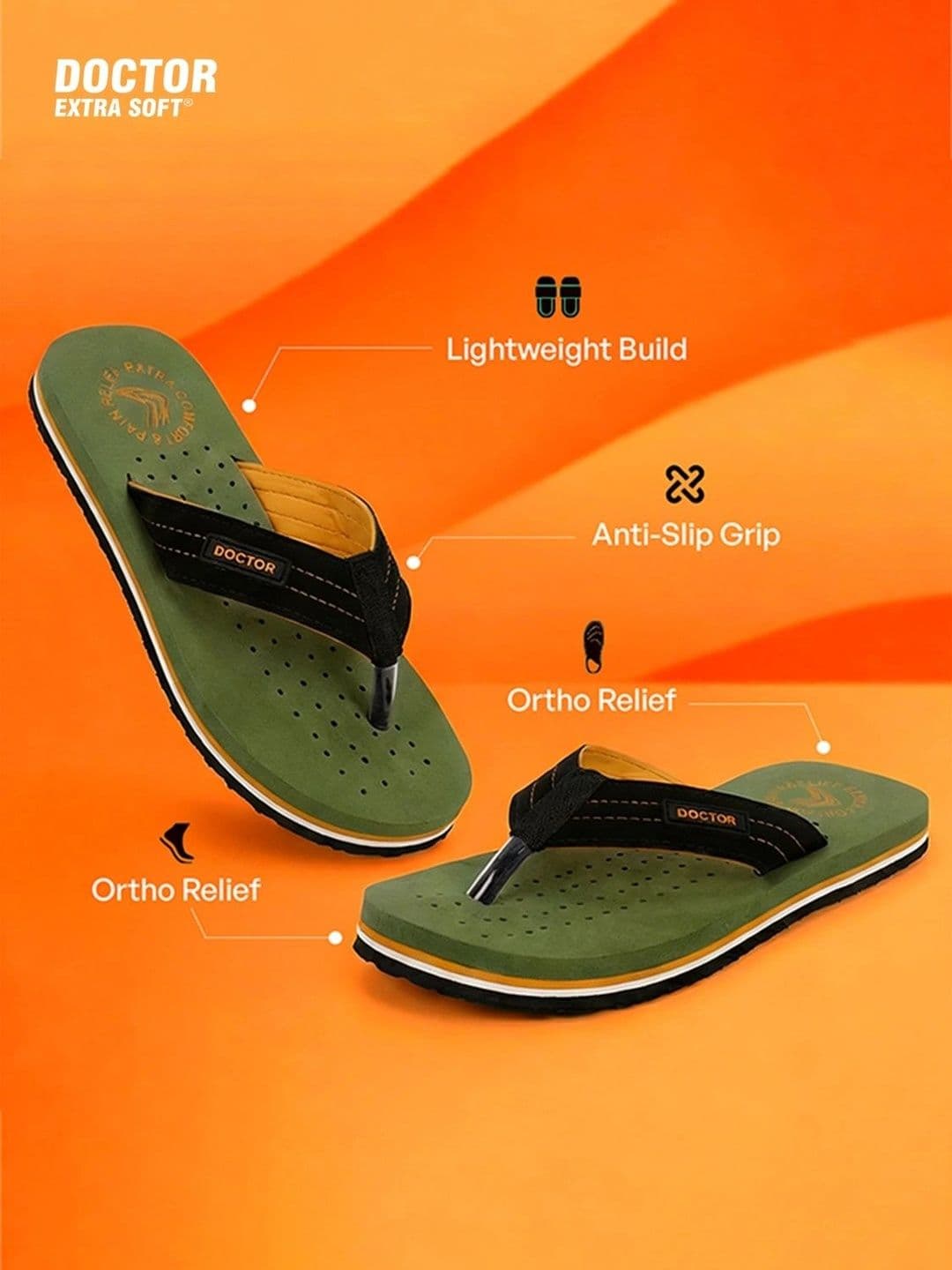 DOCTOR EXTRA SOFT Men Ultra Soft Orthopedic Thong Flip-Flops thumbnail 7