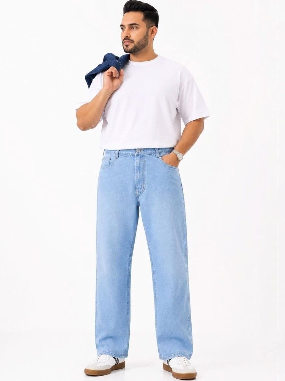 VK CULTURE Men Straight Fit Mid-Rise Light Fade Jeans thumbnail 5
