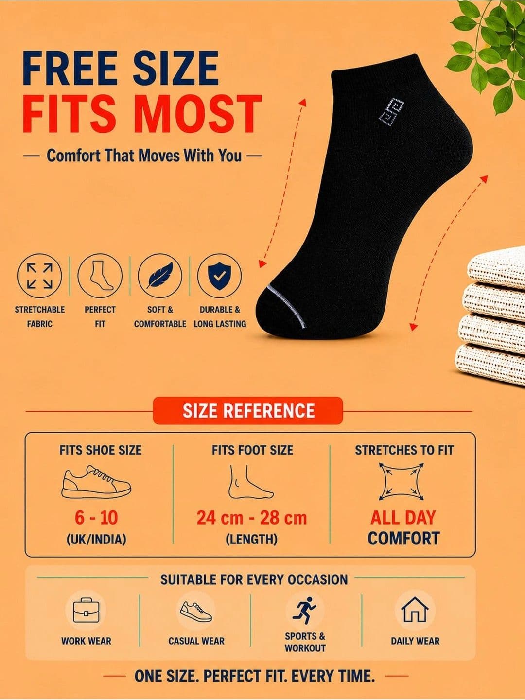ADDOSSO Men Pack of 5 Cotton Assorted Patterned Ankle Length Socks thumbnail 3