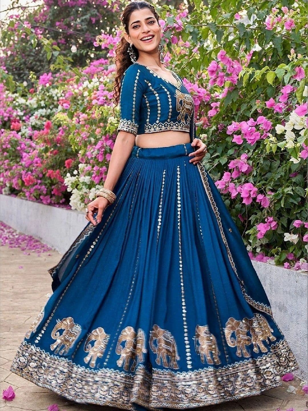 Shree Ram Creation Embellished Ready to Wear Lehenga & Blouse With Dupatta thumbnail 3