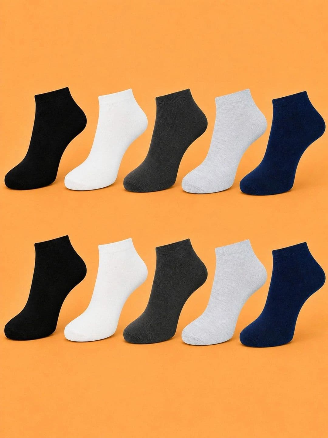 ADDOSSO Men Pack of 10 Cotton Assorted Ankle Length Socks - view 1