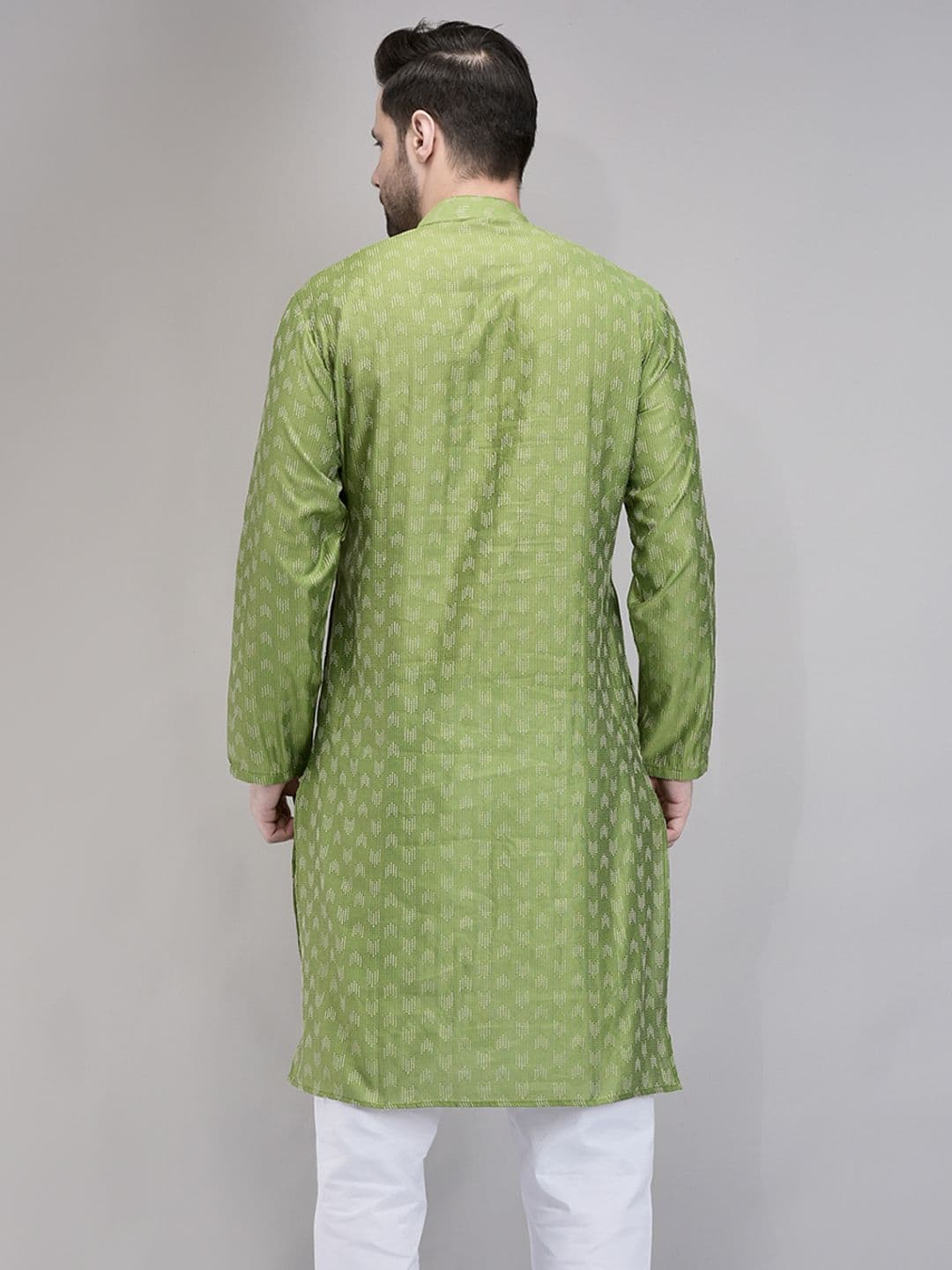 SG LEMAN Geometric Embroidered Mandarin Collar Cotton Straight Kurta thumbnail 5