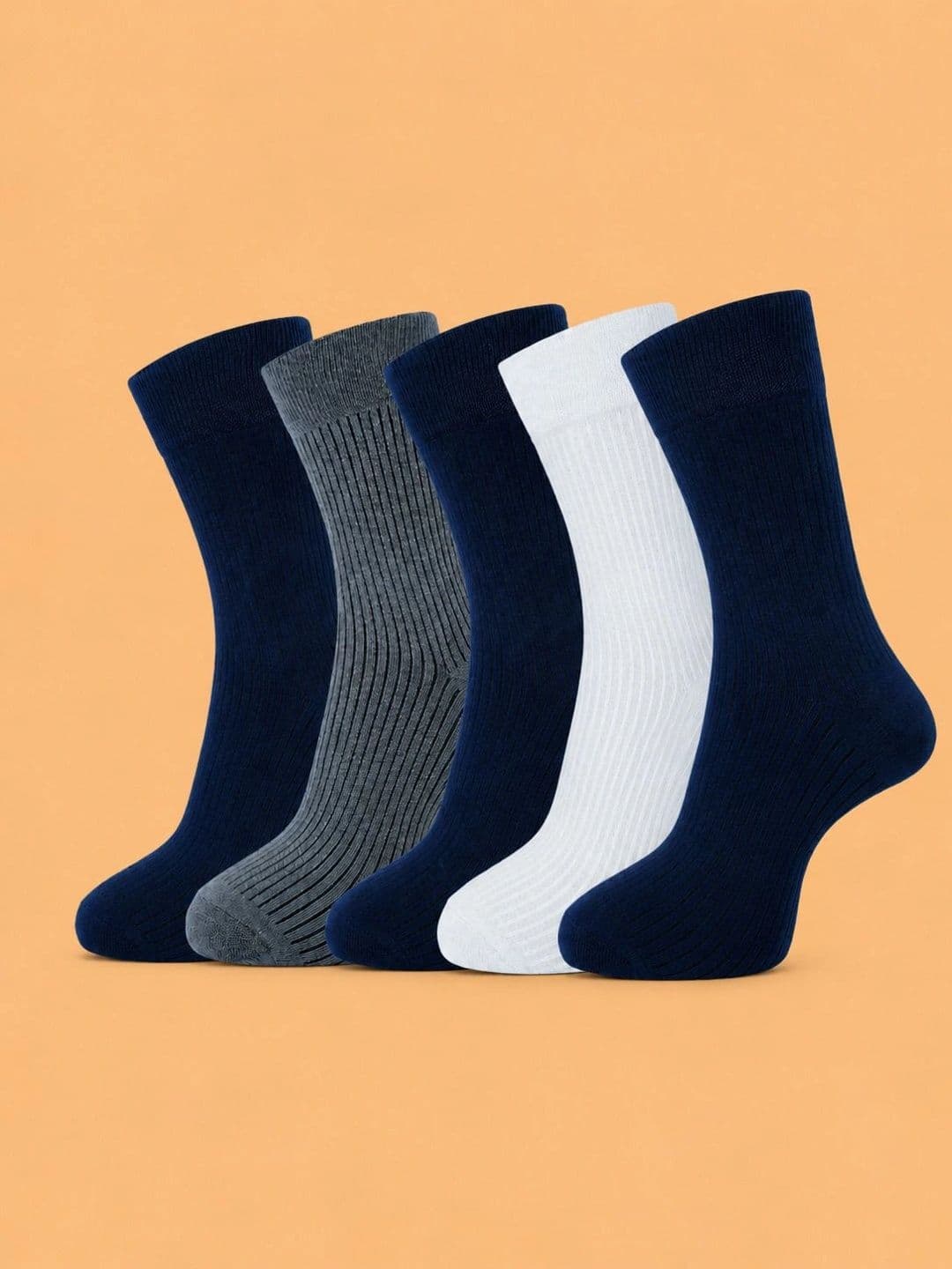 ADDOSSO Men Pack of 5 Cotton Assorted Calf Length Socks - view 1