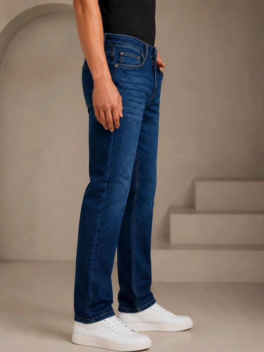 ZUSH Men Straight Fit Mid-Rise Low Distress Stretchable Jeans thumbnail 2