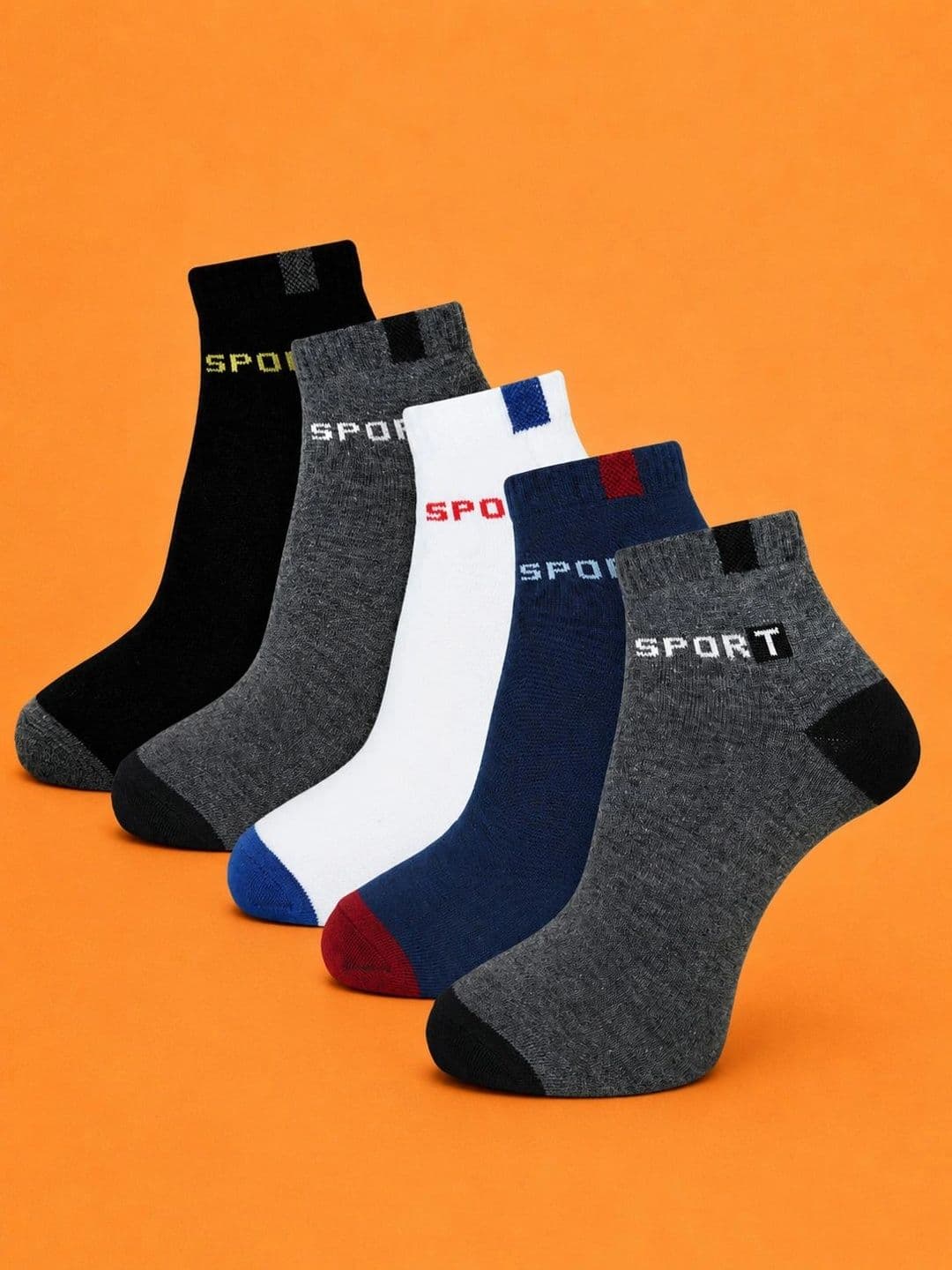ADDOSSO Men Pack of 5 Cotton Assorted Patterned Ankle Length Socks - view 1