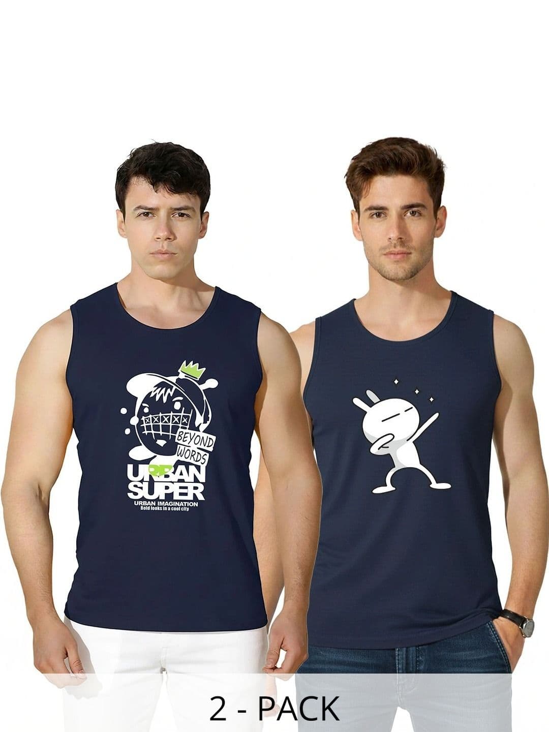 CRYPTIC Men Pack of 2 Printed T-shirt - view 1