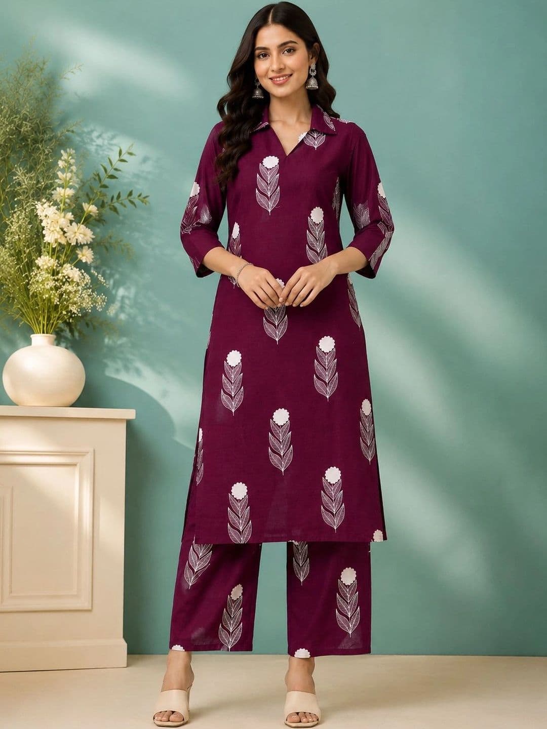 JANKHANA Women Ethnic Motifs Printed Regular Kurta with Palazzos thumbnail 6