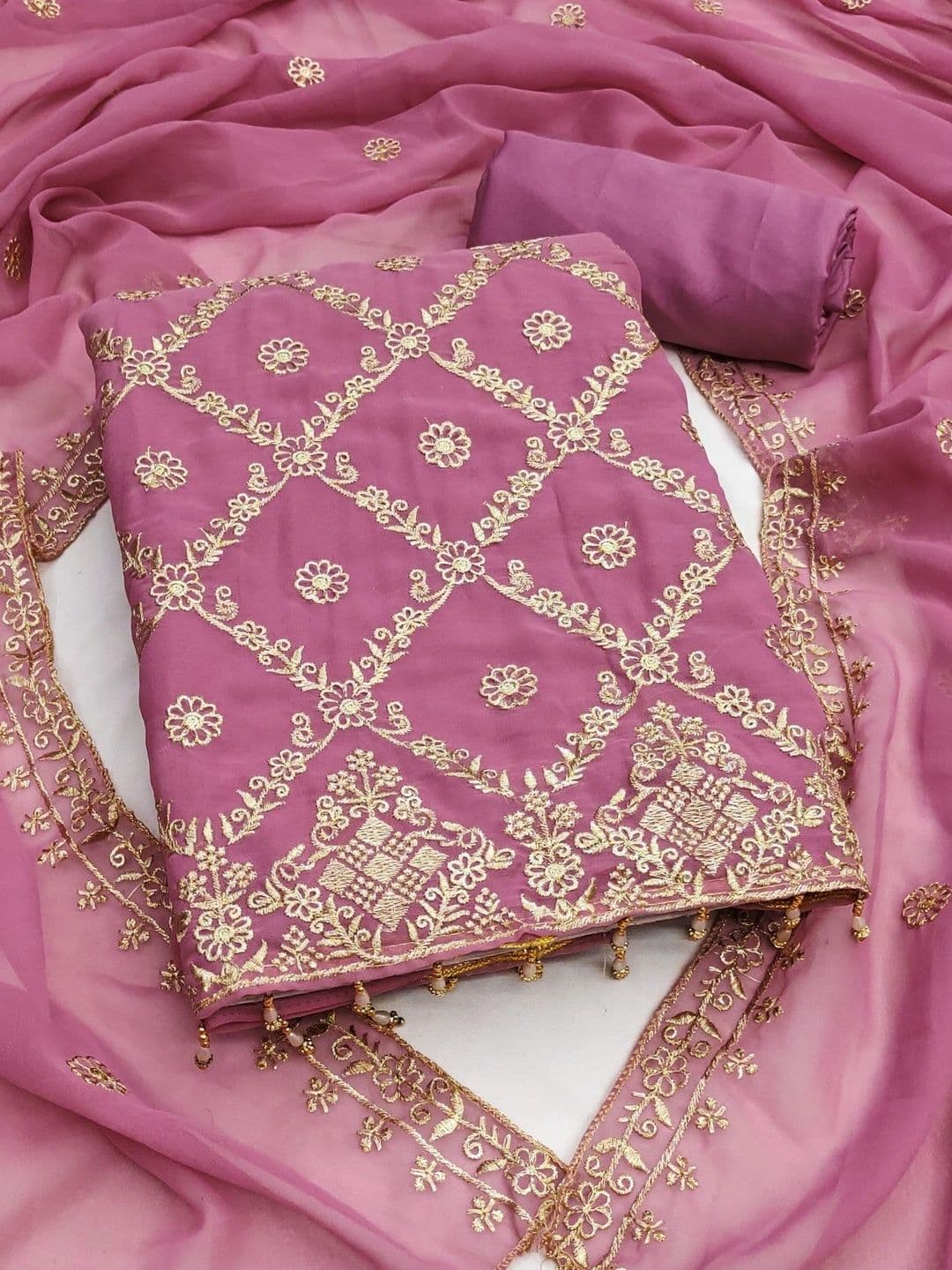 LeeliPeeri Designer Embroidered Unstitched Dress Material - view 1