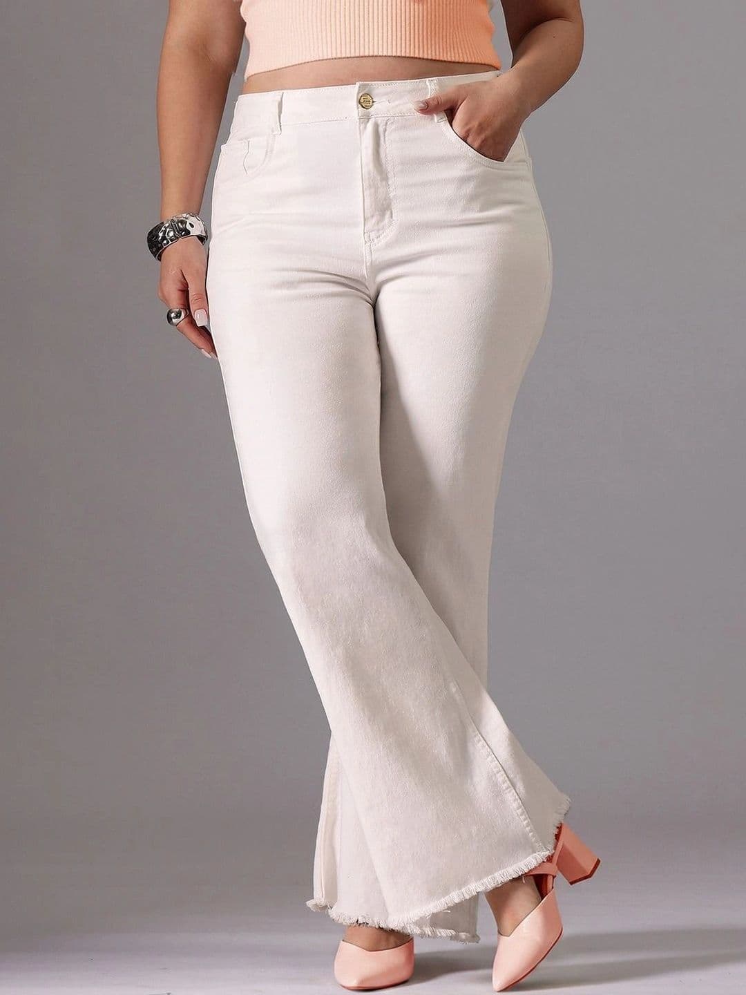Miss Chase A+ Women Bootcut High-Rise Low Distress Heavy Fade Stretchable Jeans - view 1