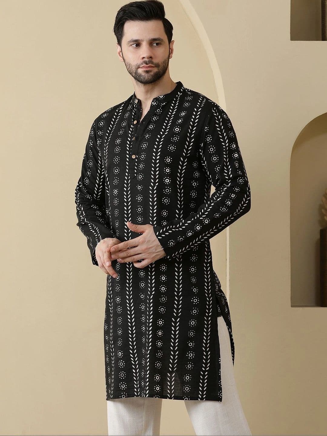 Anouk Men Ethnic Motifs Printed Kurta thumbnail 3