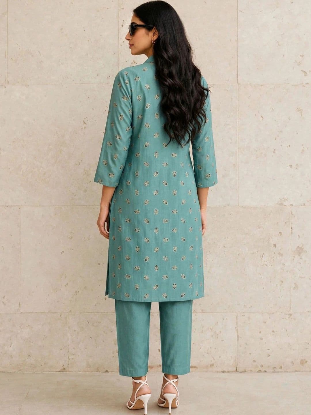 Kasendra Women Ethnic Motifs Printed Regular Kurta with Trousers thumbnail 5