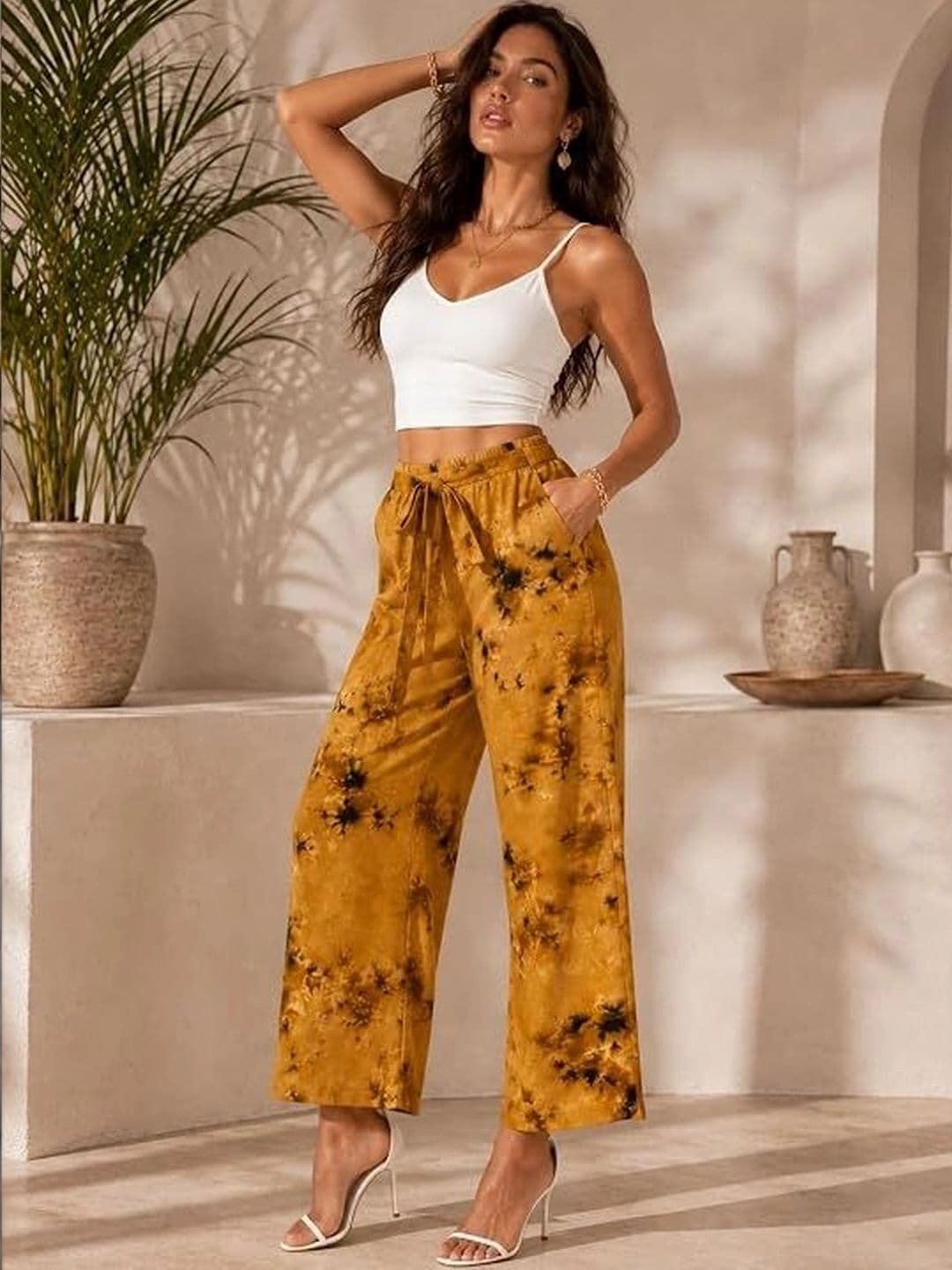TNQ Women Tie and Dye Printed Palazzos thumbnail 4