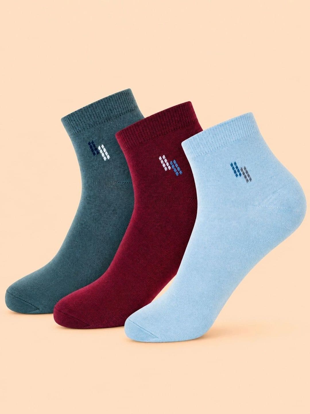 ADDOSSO Men Pack of 3 Cotton Assorted Patterned Ankle Length Socks - view 1