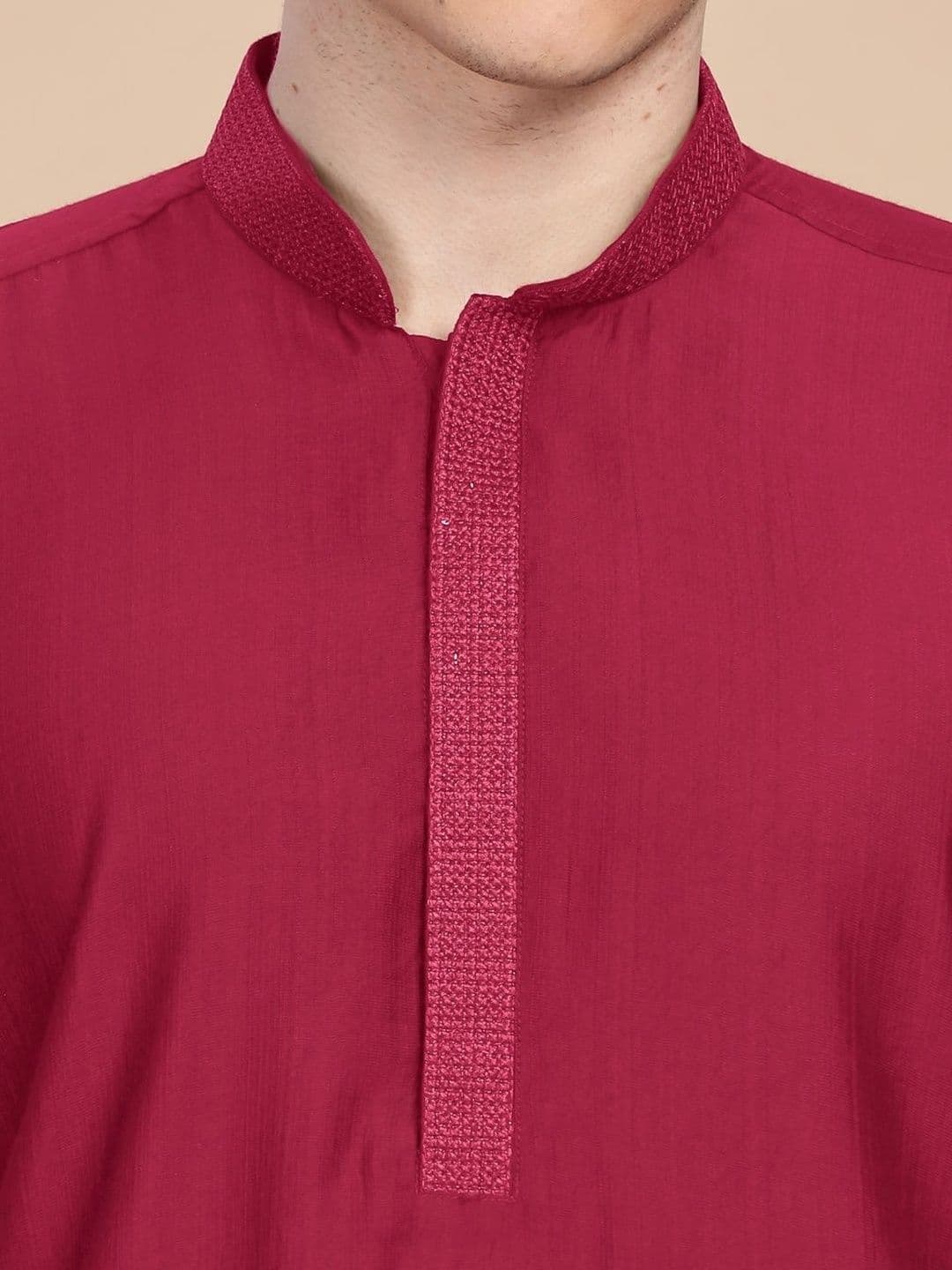 Anouk Men Button Patti Embroidery Straight Kurta thumbnail 3