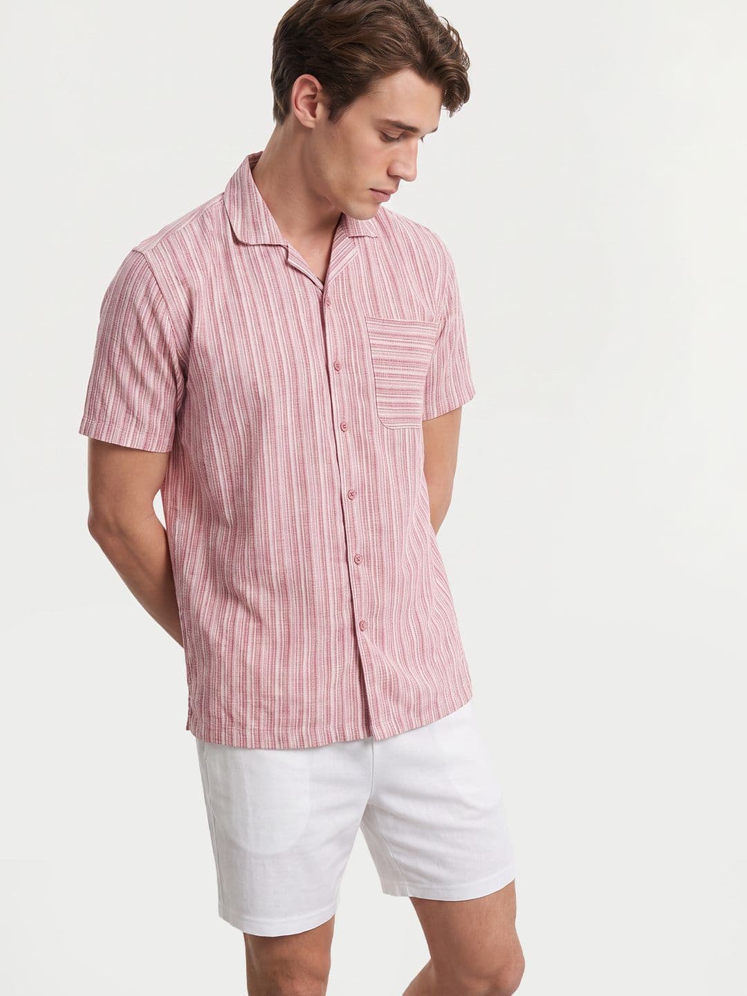 Mast & Harbour Easy Drape Textured Stripe Shirt thumbnail 3