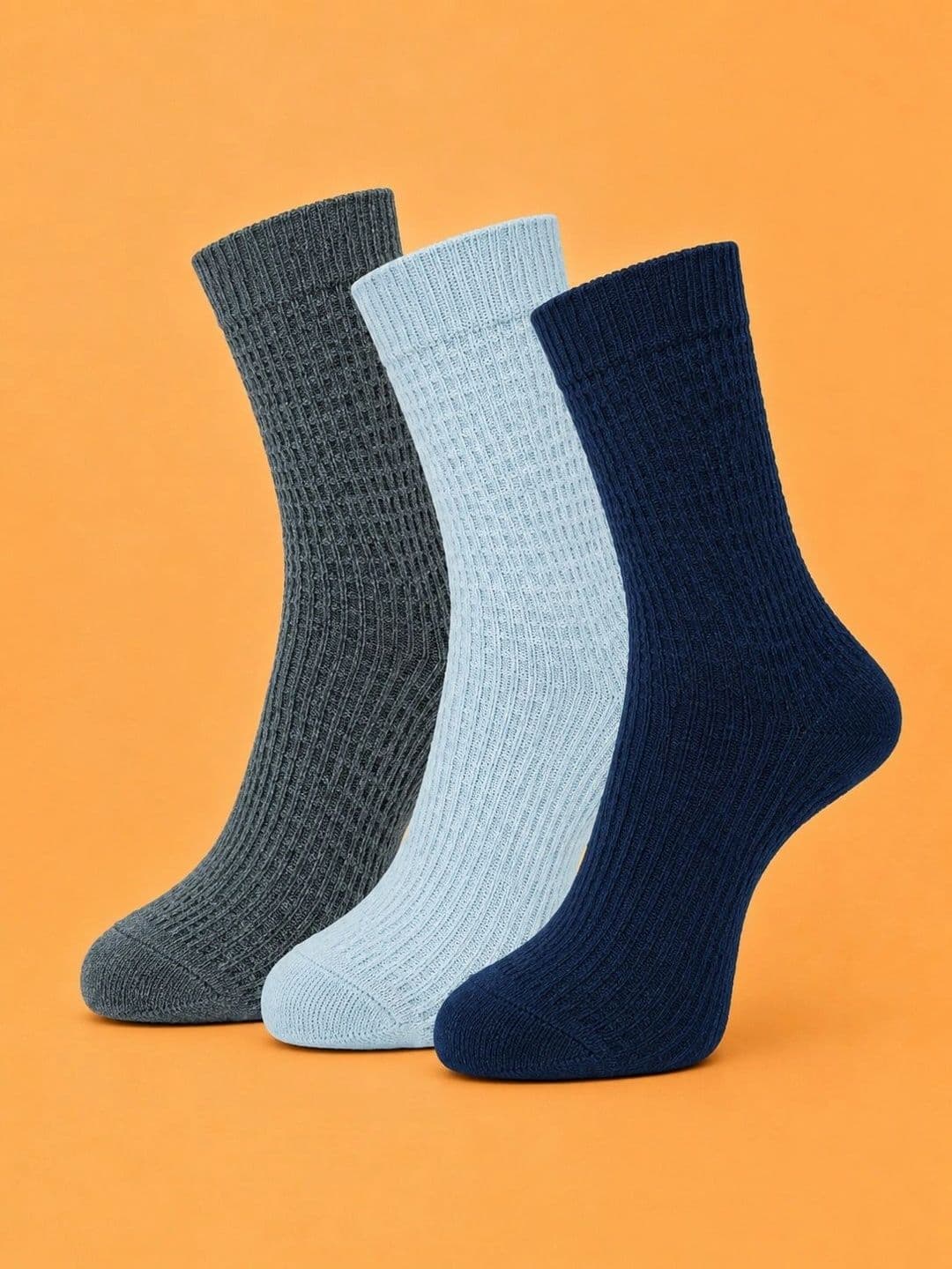 ADDOSSO Men Pack of 3 Cotton Assorted Calf Length Socks - view 1