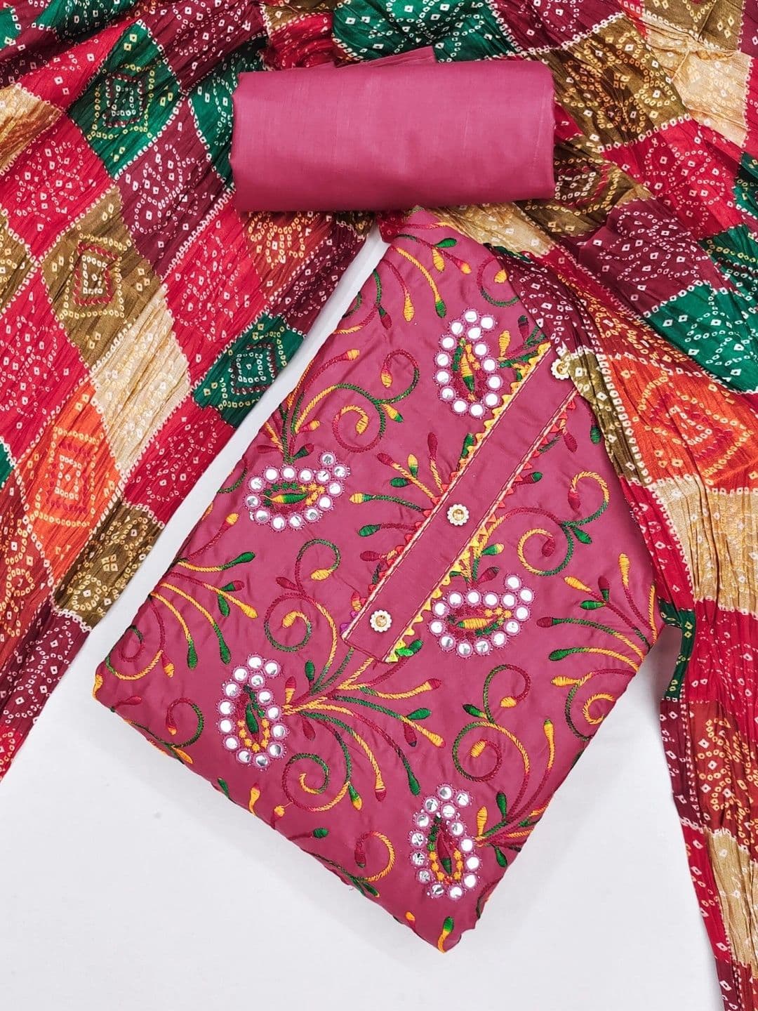 LeeliPeeri Designer LeeliPeeri Women Designer Embroidered Unstitched Dress Material - view 1