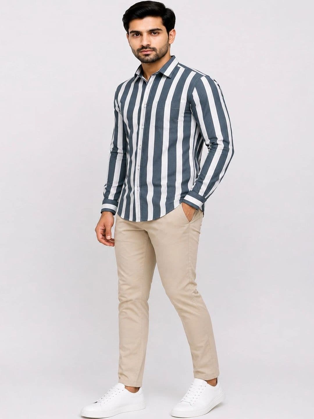 Copsang Men Standard Striped Casual Shirt thumbnail 5