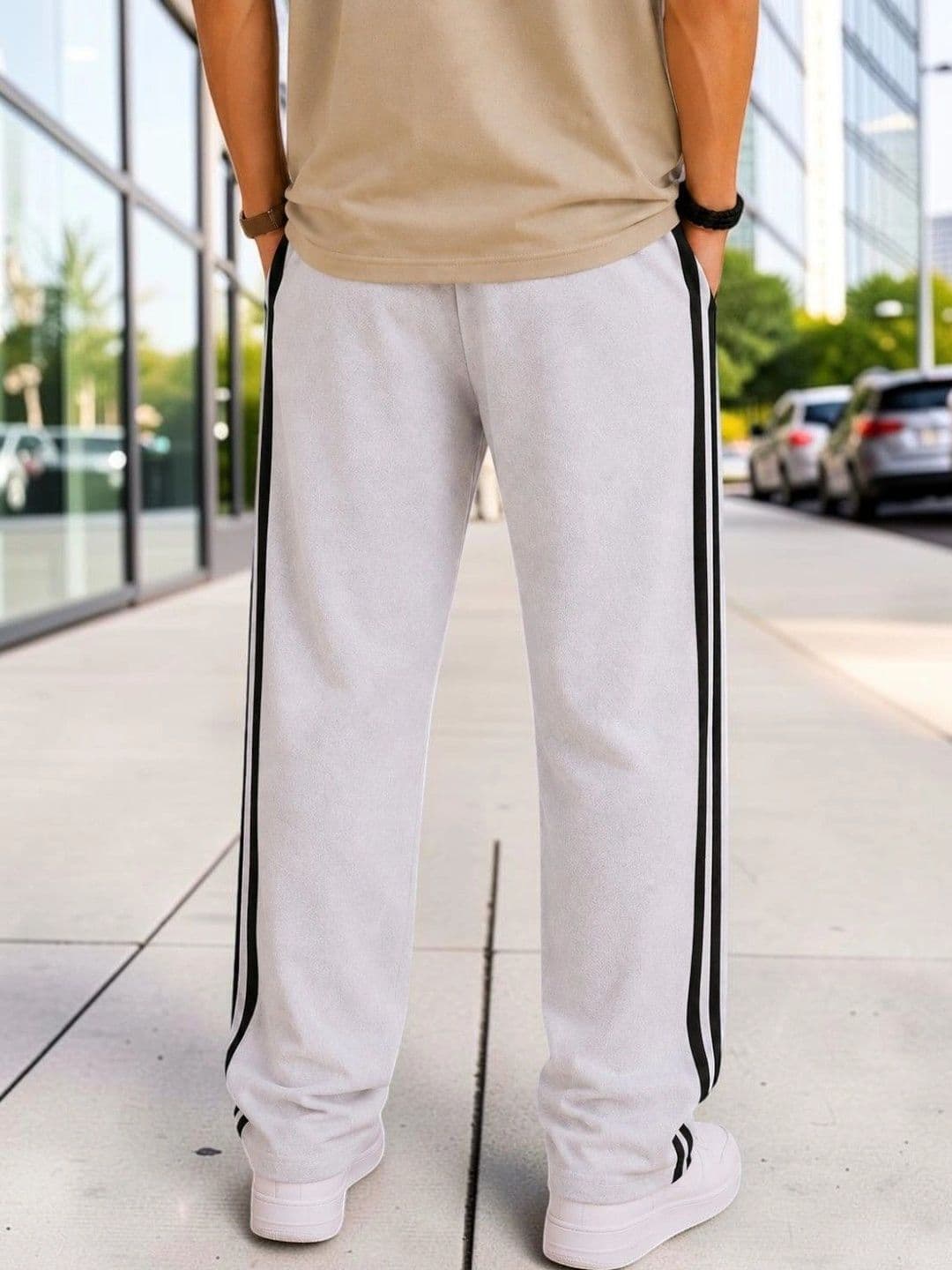 MOJAMEDI Men Straight Fit Striped Training Track Pants thumbnail 3