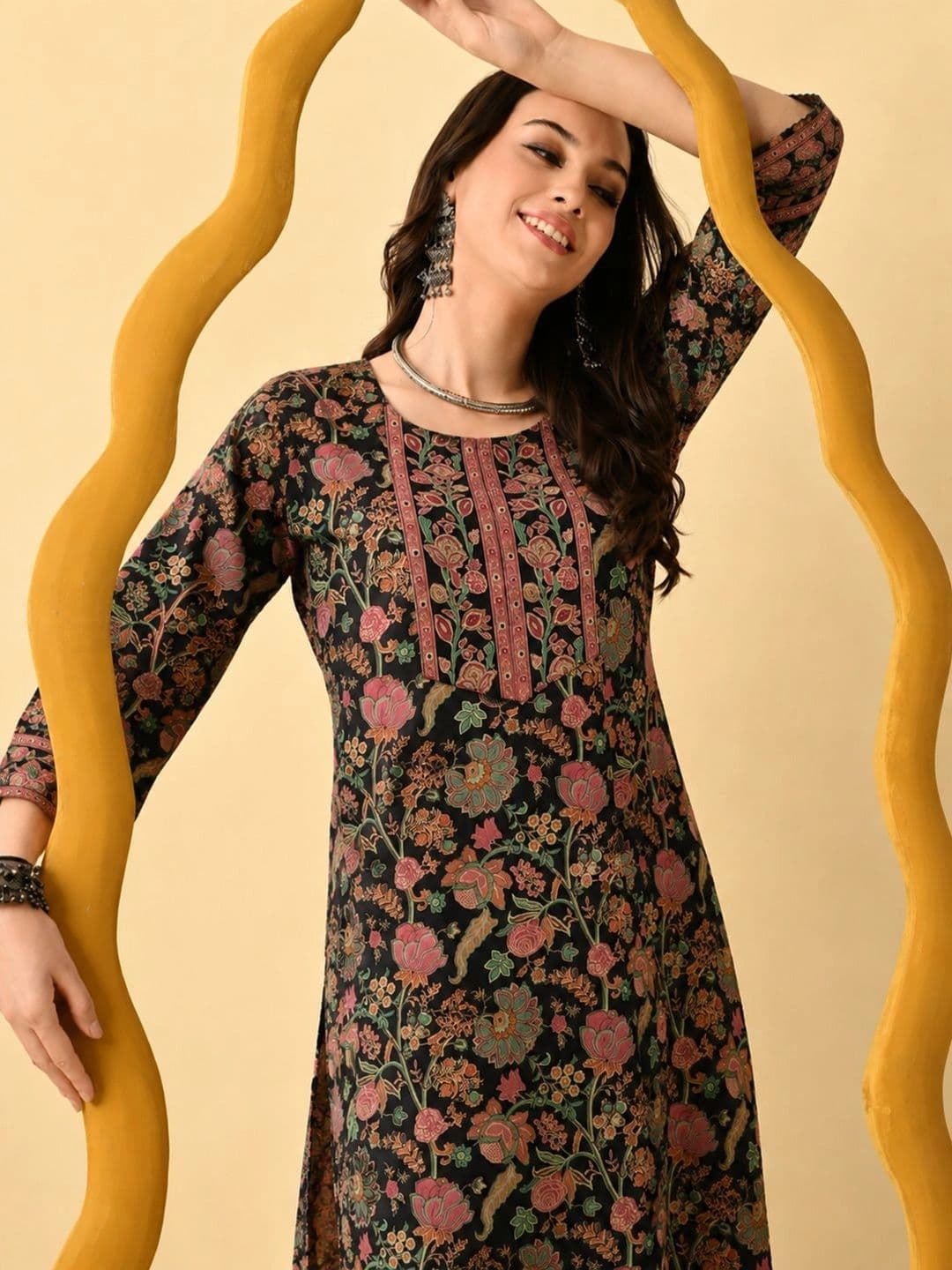 Sangria Women Ethnic Motifs Printed Regular Pure Cotton Kurta with Palazzos & With Dupatta thumbnail 7