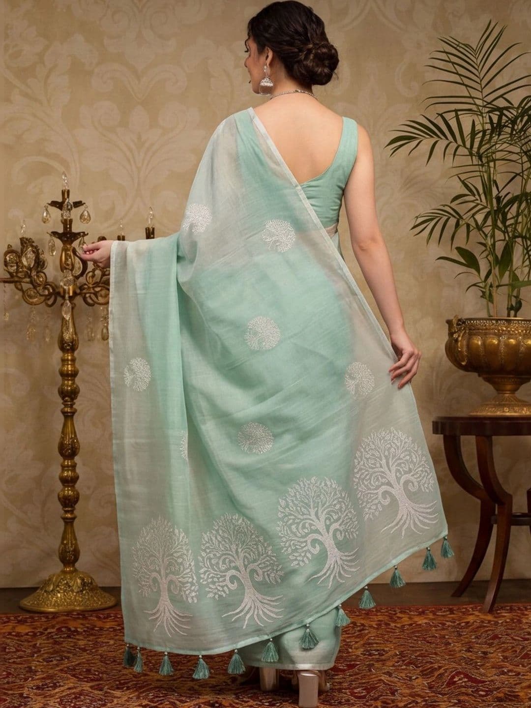 Mitera Woven Design Zari Silk Cotton Fusion Banarasi Saree thumbnail 3