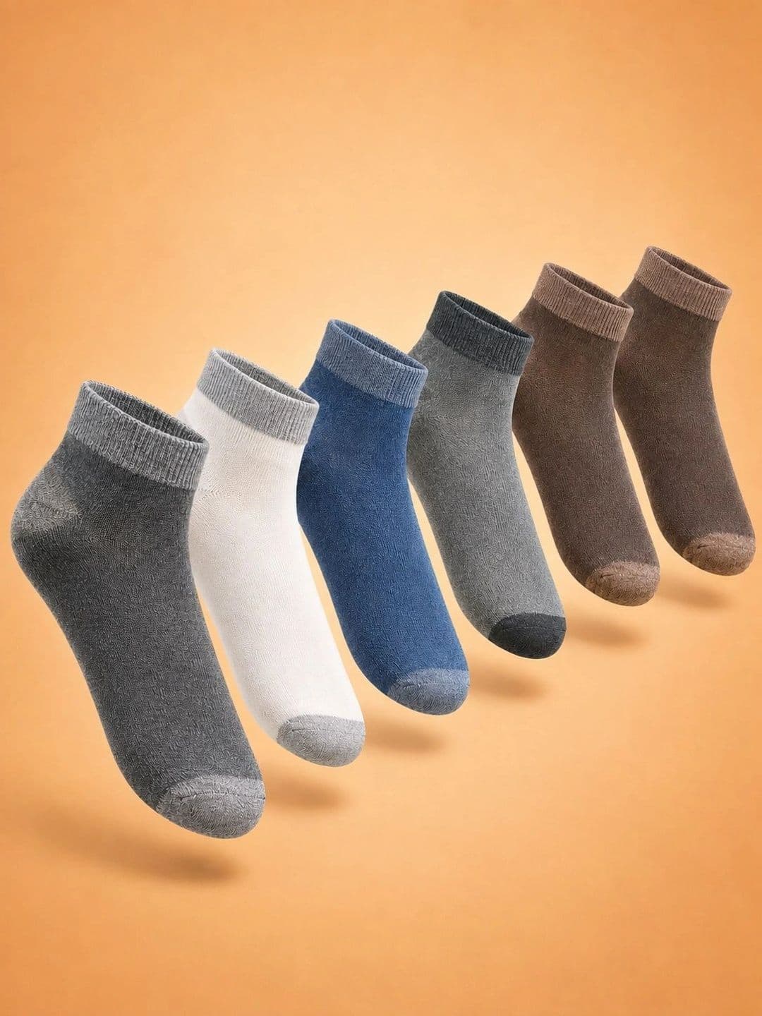 ADDOSSO Men Pack of 6 Cotton Assorted Ankle Length Socks - view 1