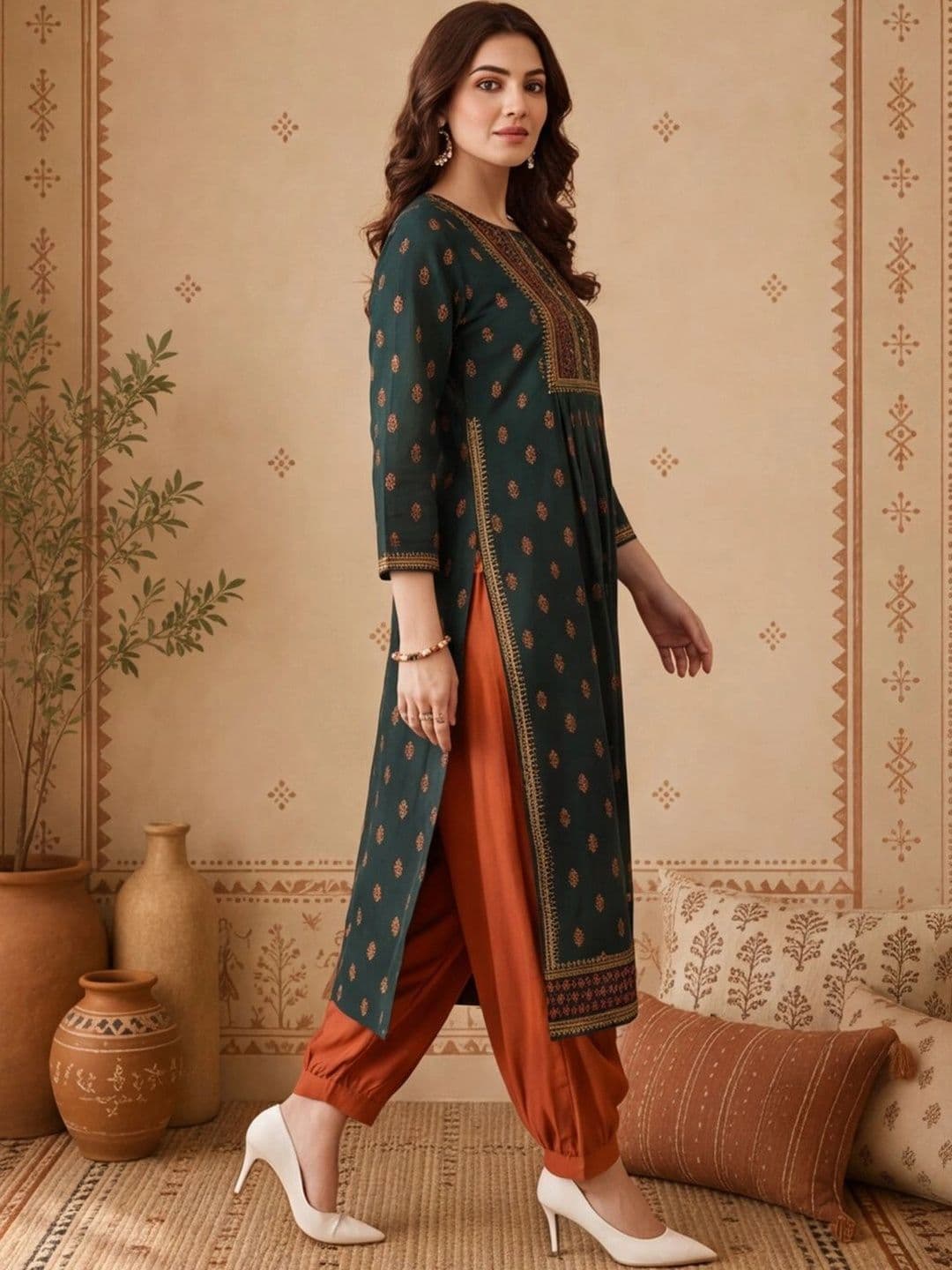 Anouk Women Ethnic Motifs Printed Kurta thumbnail 3