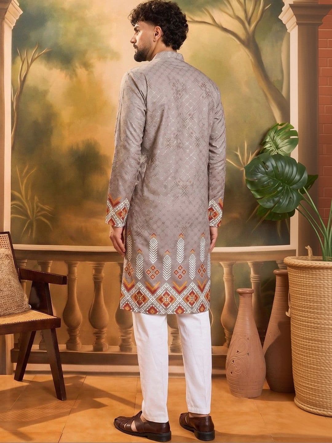 VELKYNOX Men Thread Work Kurta thumbnail 6