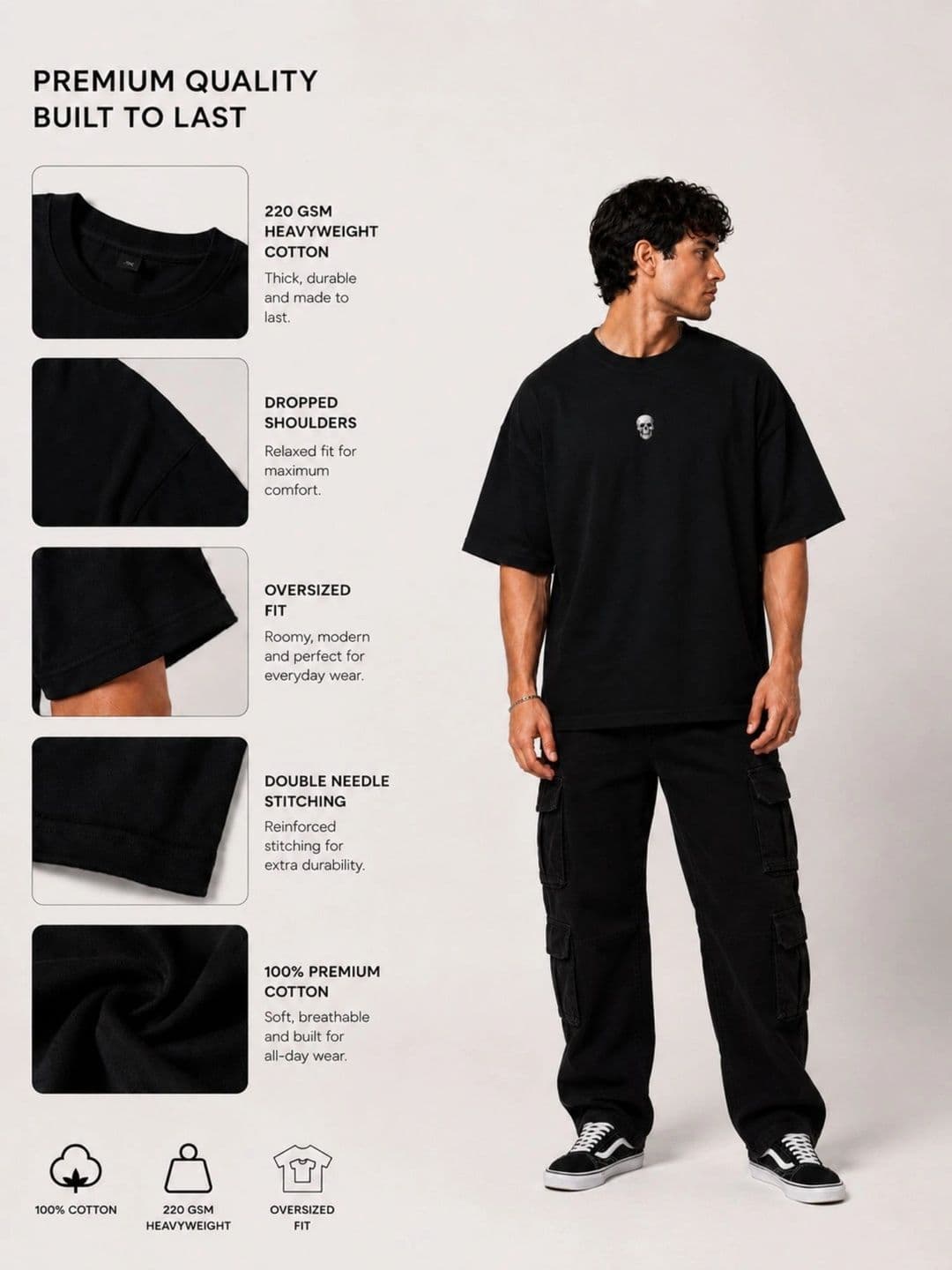 R.Code by The Roadster Life Co. Men Printed Drop-Shoulder Sleeves T-shirt thumbnail 2