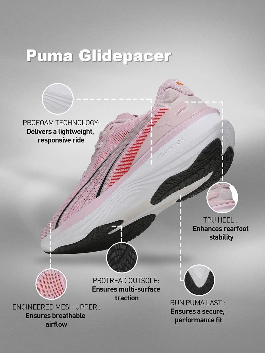 Puma Glidepacer Pro Lightweight Running Shoes thumbnail 5