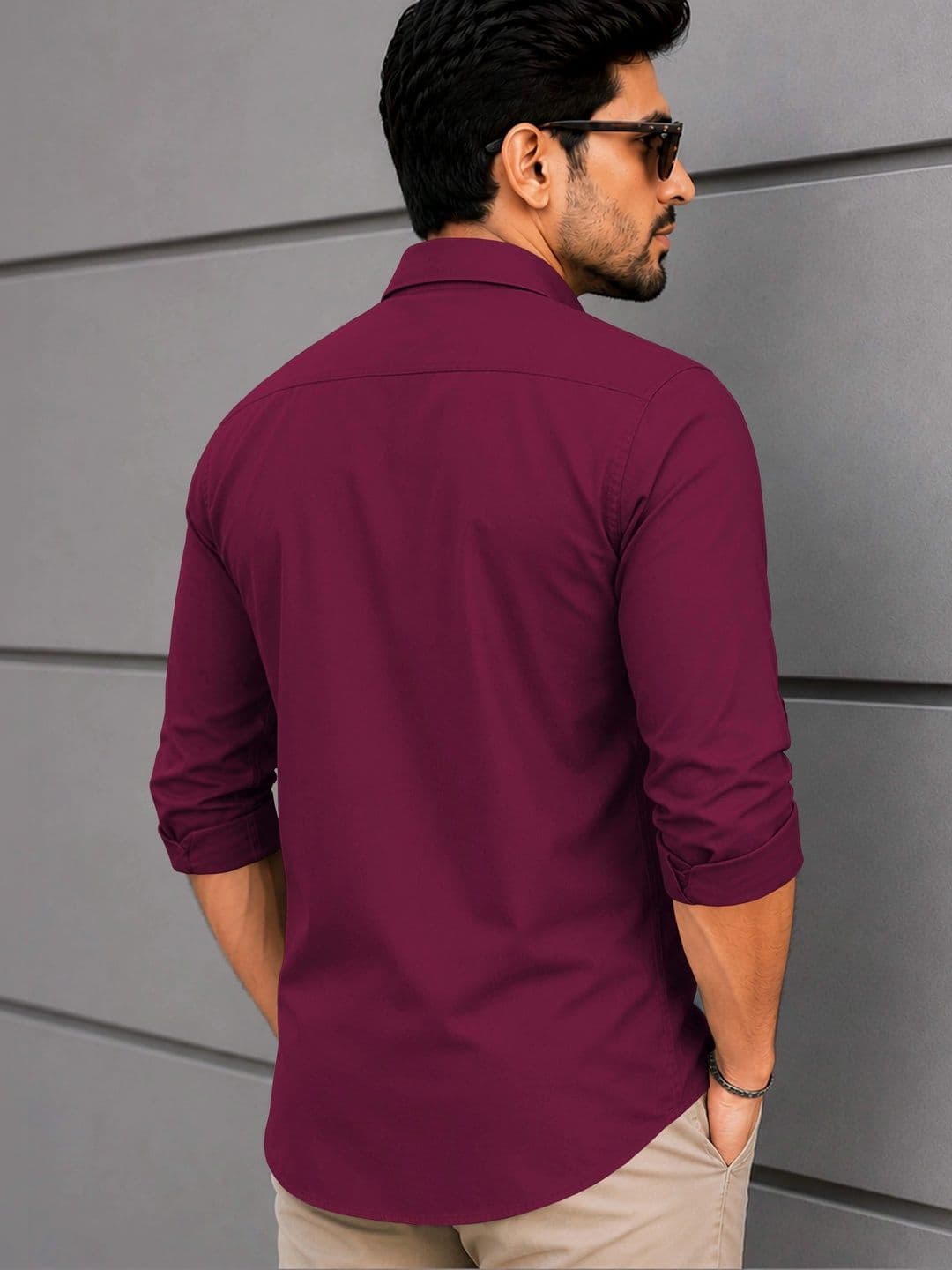 VeBNoR Men Standard Fit Solid Spread Collar Casual Shirt thumbnail 2