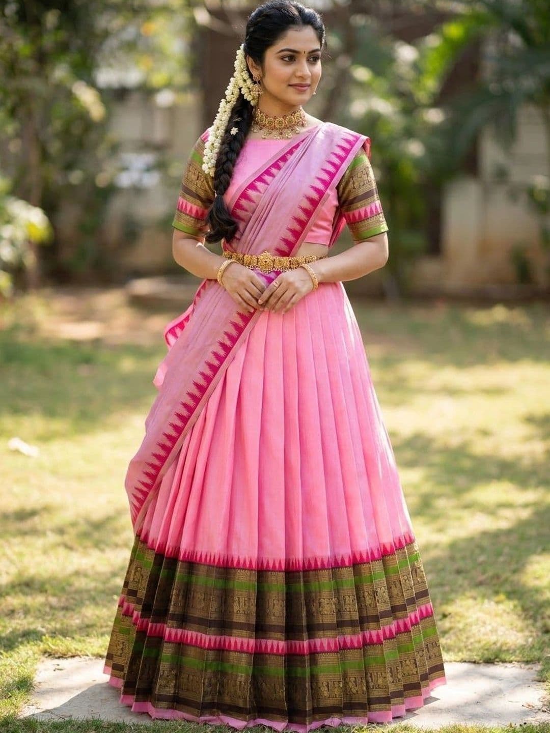 Fabcartz Semi-Stitched Lehenga & Unstitched Blouse With Dupatta thumbnail 4