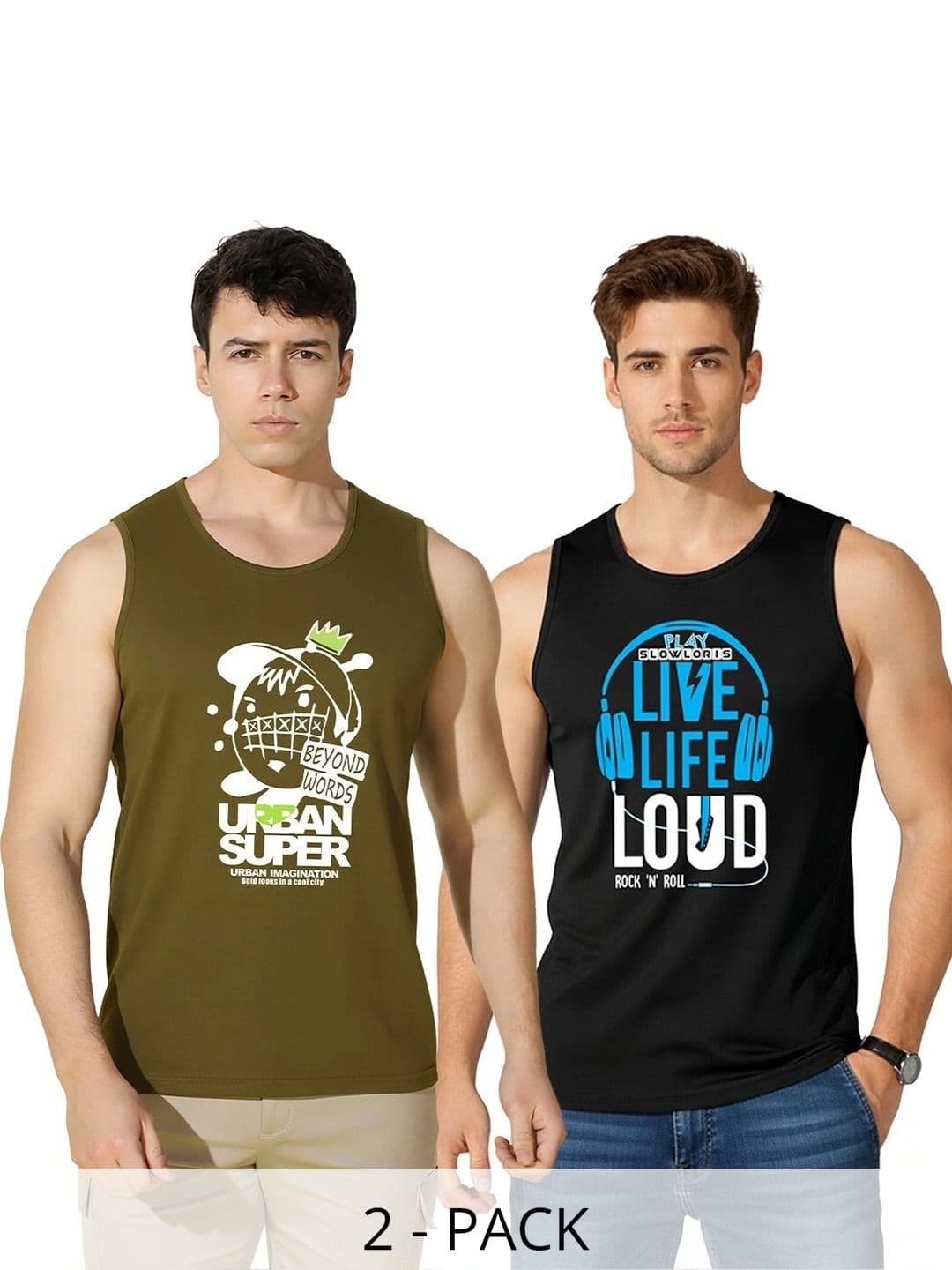 CRYPTIC Men Pack Of 2 Cotton Printed T-shirt - view 1