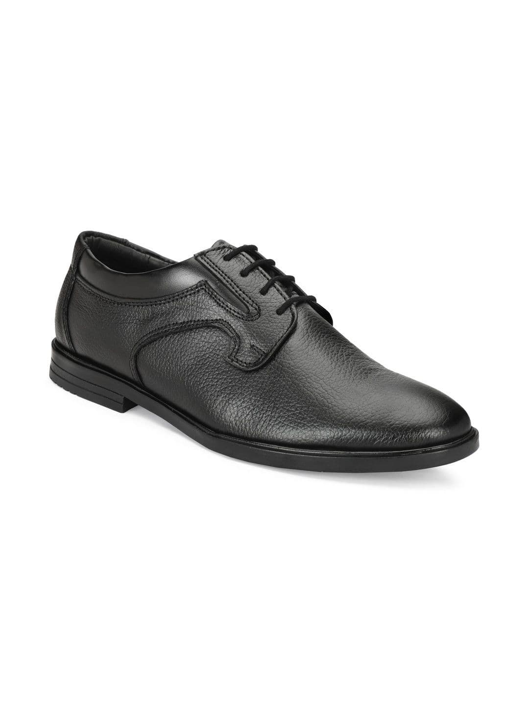 INKLENZO Men Textured Leather Round Toe Lace-Ups Derbys Shoes thumbnail 4