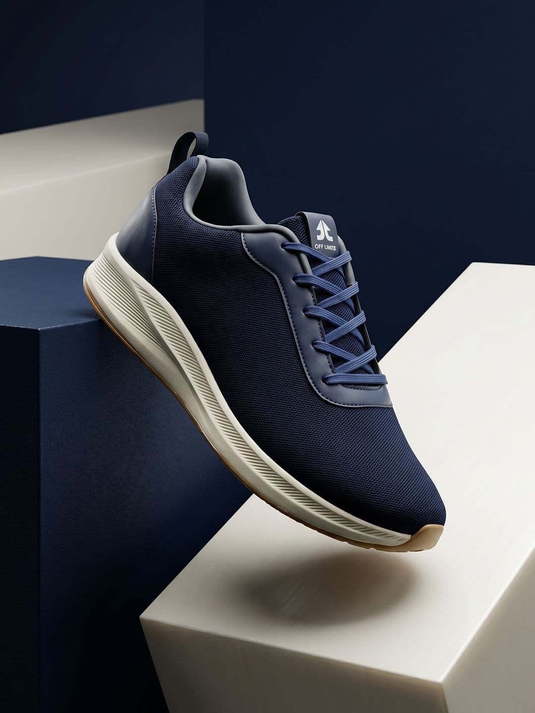 OFF LIMITS Men Blue Mesh Running Non-Marking Shoes - view 1