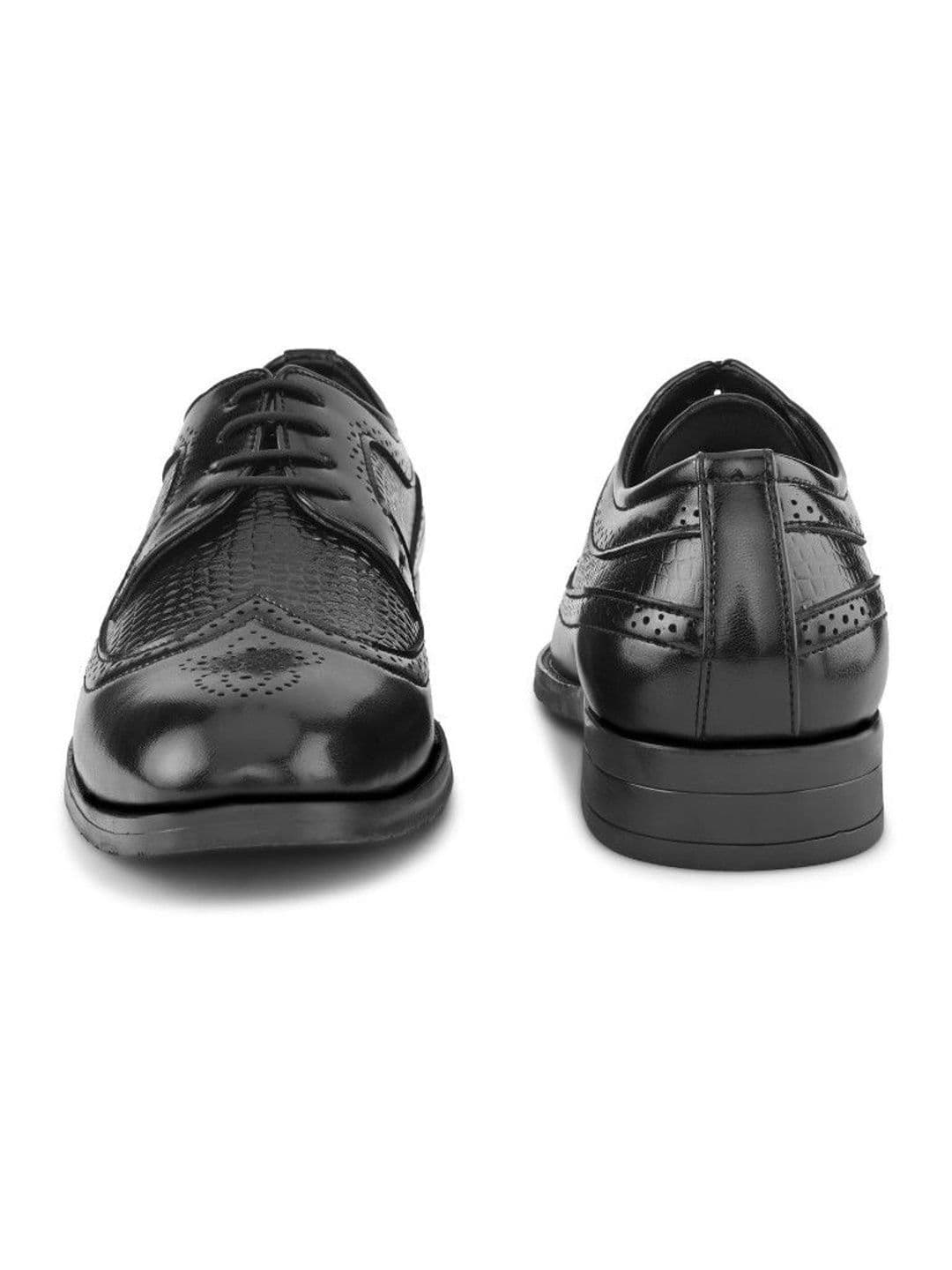 House of Pataudi Men Textured Formal Brogues thumbnail 4