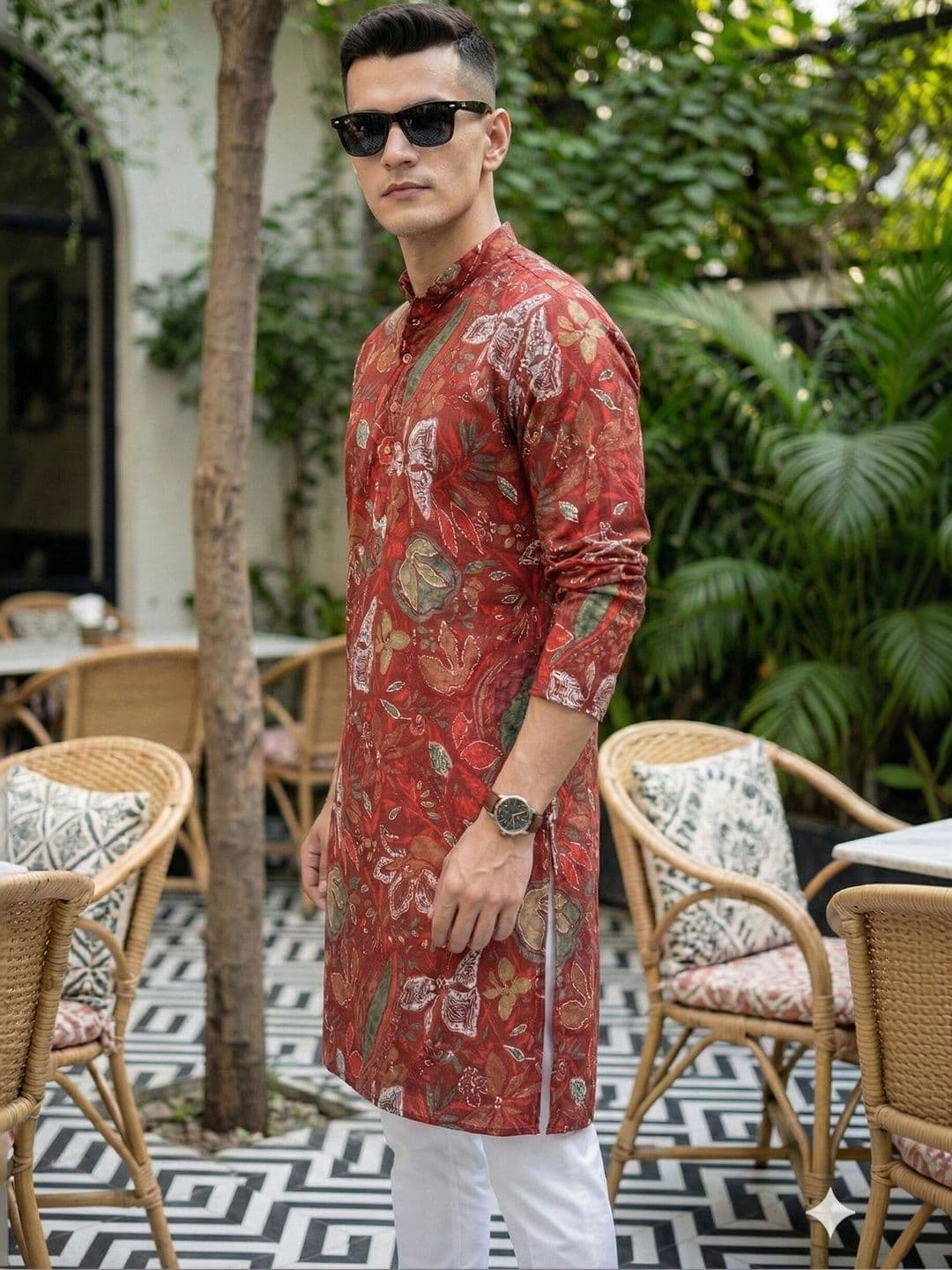 Anouk Men Floral Printed Indie Florals Kurta thumbnail 2