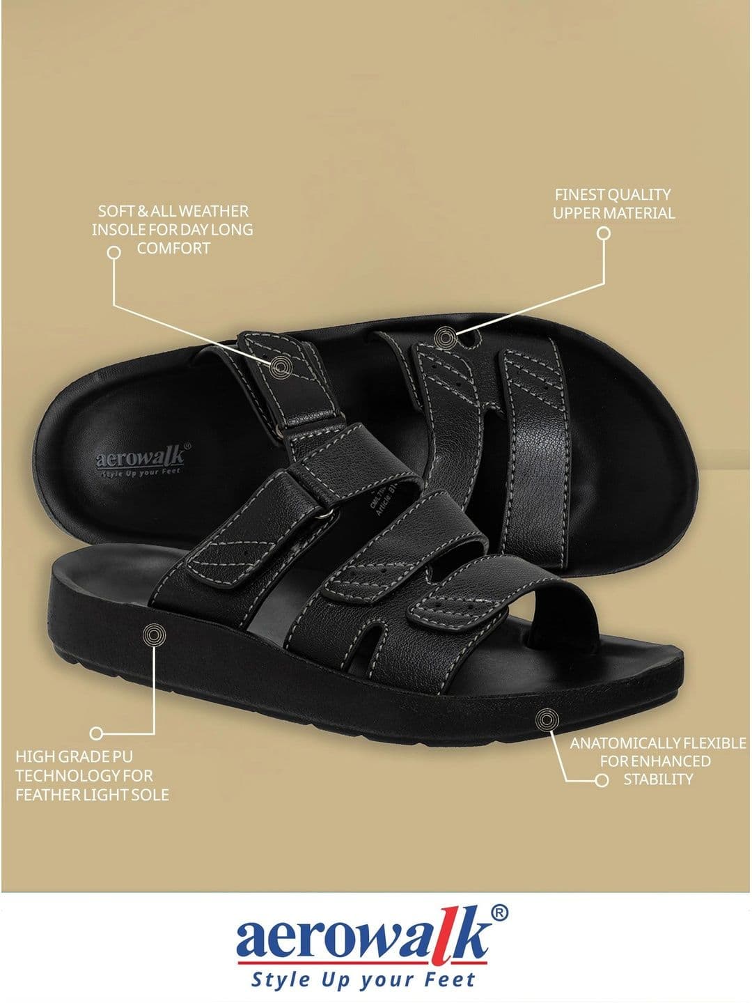 Aerowalk Men Comfort Sandals thumbnail 3