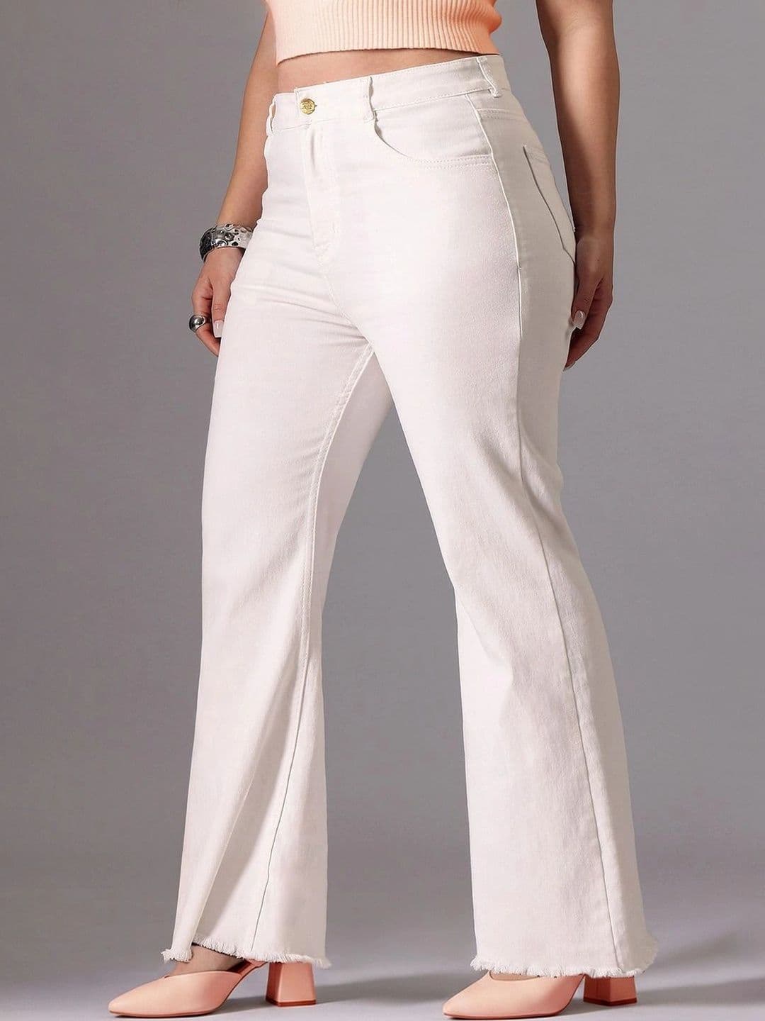 Miss Chase A+ Women Bootcut High-Rise Low Distress Heavy Fade Stretchable Jeans thumbnail 4