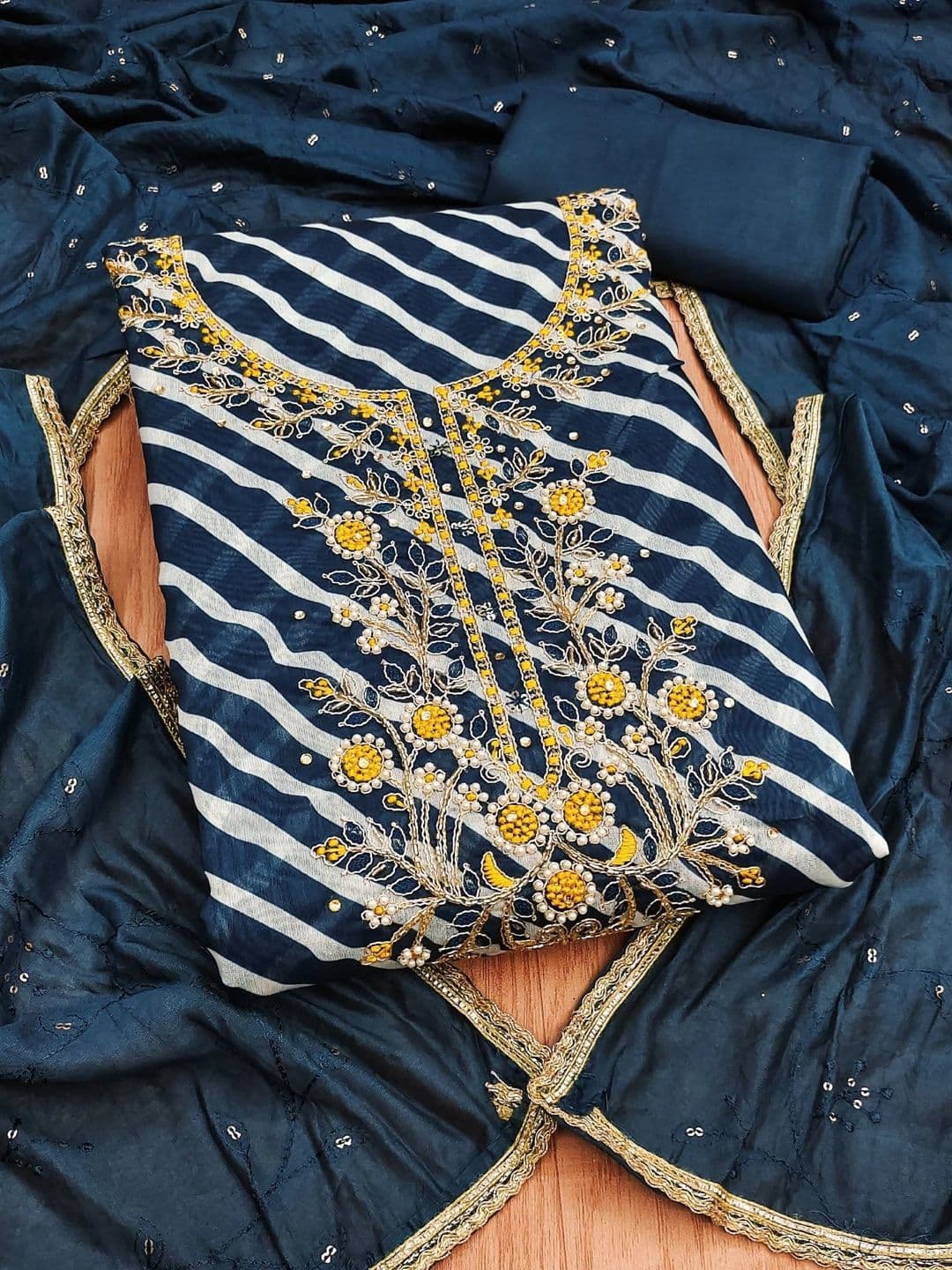 LeeliPeeri Designer Printed Unstitched Dress Material - view 1
