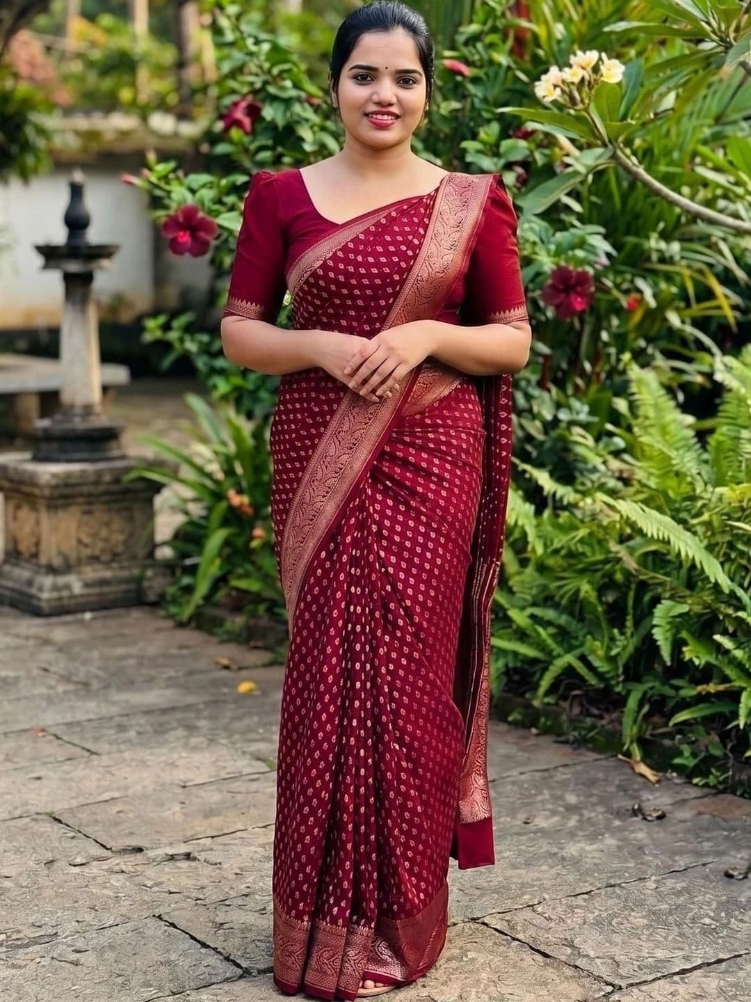 Milvia Woven Design Zari Silk Blend Designer Kanjeevaram Saree - view 1