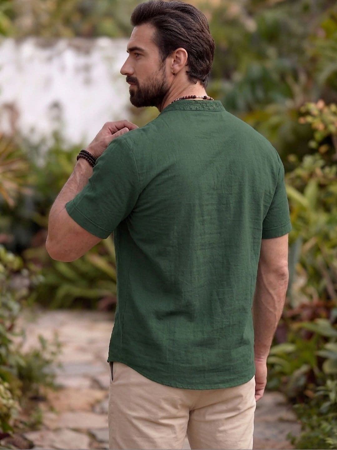 KNOWTED Men Cotton Blend Half Sleeve Short Kurta thumbnail 4