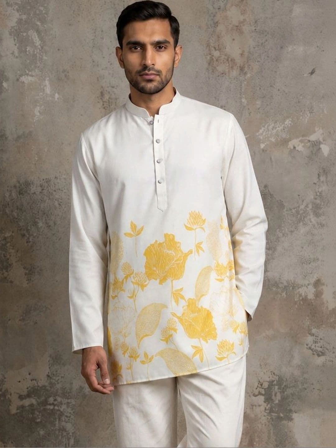 Jompers Men Floral Printed Floral Kurta thumbnail 5