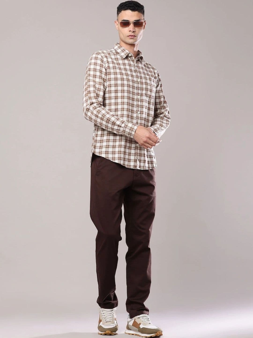 V-Mart Men Slim Fit Checked Casual Shirt thumbnail 4
