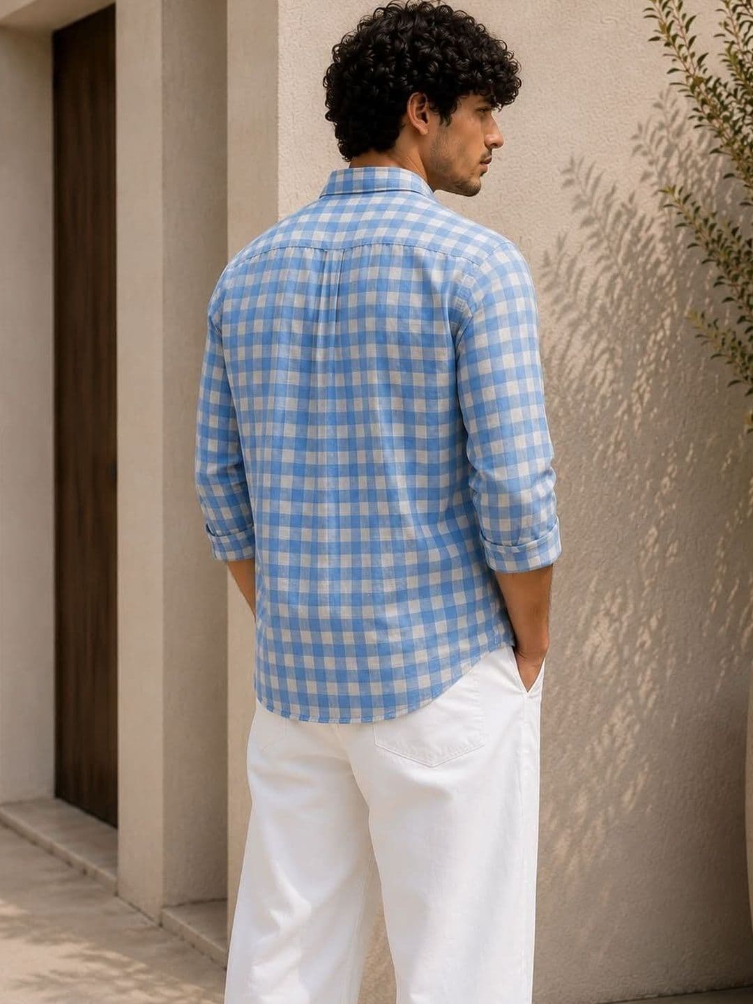Xkind Blue Checked Shirt for Men thumbnail 5