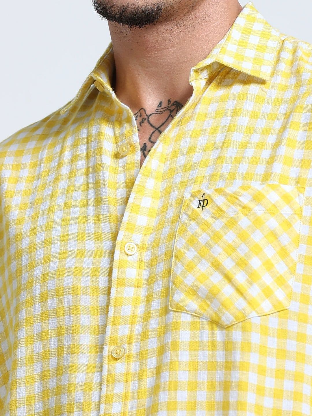 FashionDistrict Men Comfort Gingham Checks Sheer Checked Casual Shirt thumbnail 5