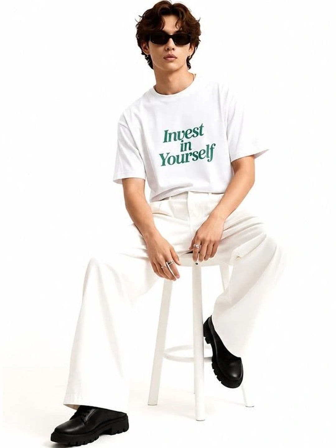 9TUNKI Men Typography Printed Pure Cotton T-shirt thumbnail 3
