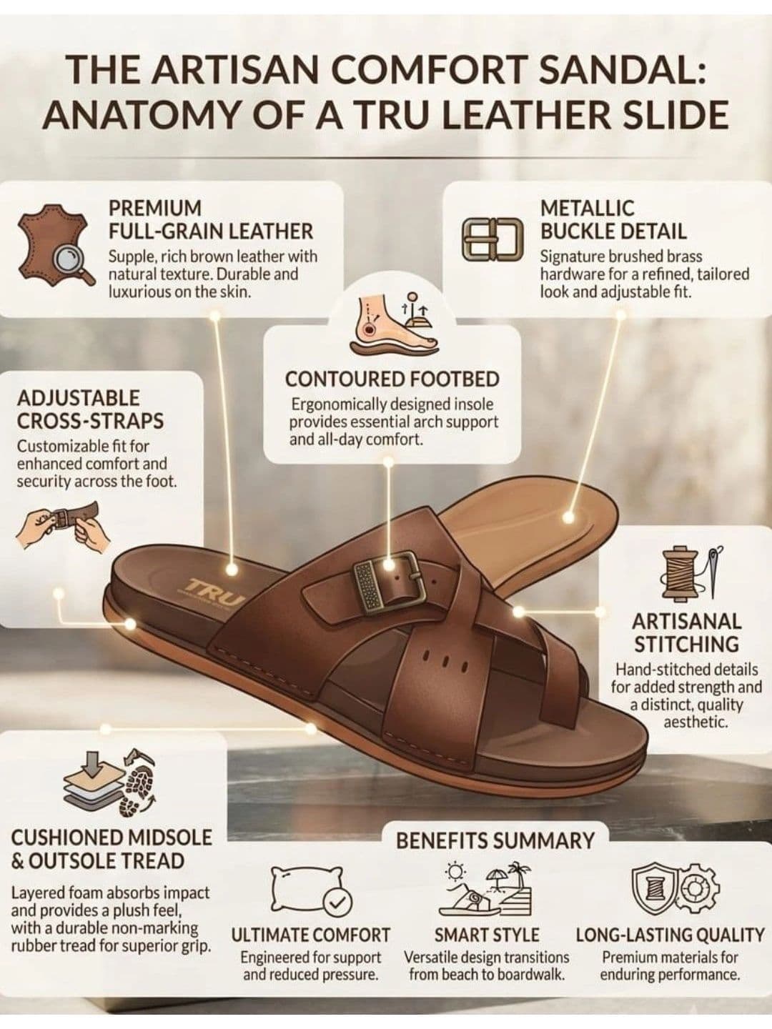 Trump Men Brown Solid Flip Flops thumbnail 4